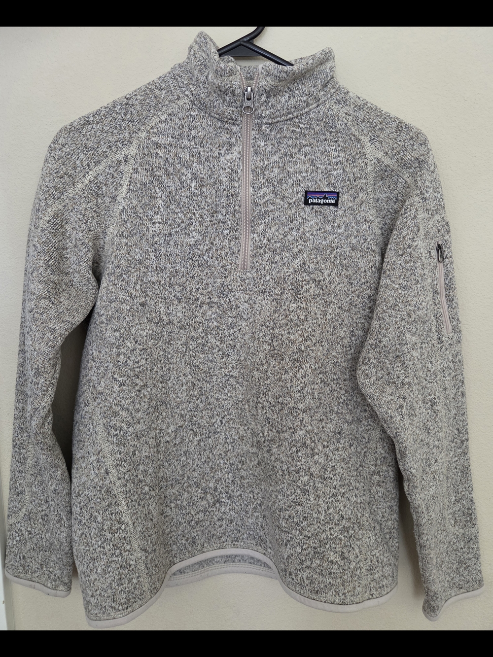 Patagonia Kids Quarter-Zip Fleece Sweater - Heathered Light Gray/Brown